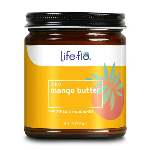 Life-flo Pure Mango Butter, Soothing Moisturizer for Dry Skin Care, 9 oz, Doubles as Lip Balm and Hand Lotion