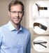 EYECEDAR Blue Light Blocking Reading Glasses for Men, Metal Half Frame, 5 Pack, 3.00