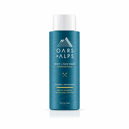 Oars + Alps Men's Body and Face Wash Moisturizing, Vitamin E & Antioxidants, Sulfate Free, California Coast, 1 Pack