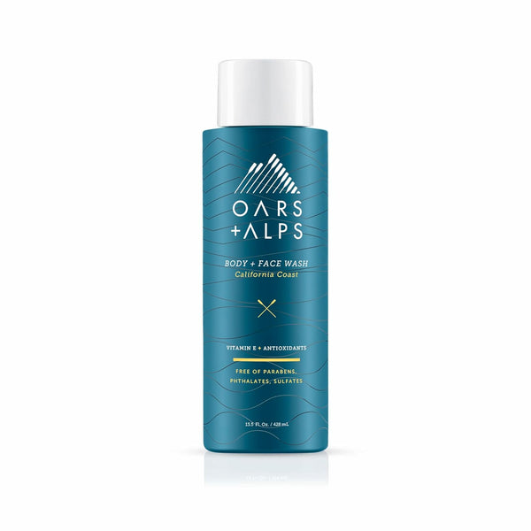 Oars + Alps Men's Body and Face Wash Moisturizing, Vitamin E & Antioxidants, Sulfate Free, California Coast, 1 Pack