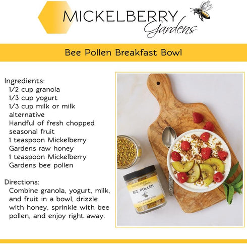 Mickelberry Gardens Organic Bee Pollen Granules – 6 Oz - 100% Raw, Pure Superfood Packed with Protein, Vitamins,