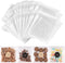 200PACK Self Adhesive Cookie Bags, Cellophane Treat Bags with Stickers, 5.5x5.5 INCH (White Polka Dot)