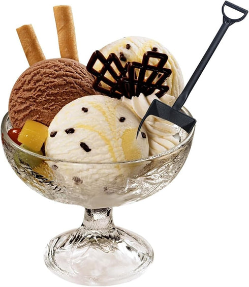 Much Hotter 100PCS Party4.7 Inch. Mini Shovel Shape Spoons, Plastic Mini Ice Cream Dessert Spoon Shovels Pudding Yogurt