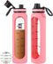 Glass Shaker Bottle, 34oz/1L BPA-Free Blender with 304SS Ball and Cleaning Brush for Protein Mixes