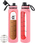 Glass Shaker Bottle, 34oz/1L BPA-Free Blender with 304SS Ball and Cleaning Brush for Protein Mixes
