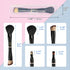 4 in 1 Travel Makeup Brush Set with Case, Powder, Foundation/Blush, Eyeshadow, Concealer Brushes, Double Ended