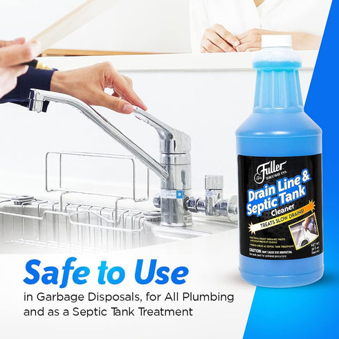 Fuller Brush Drain Line & Septic Tank Cleaner, Superior Formula for Slow Moving Lines, 1 Pack