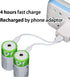 USB D Lithium ion Rechargeable Battery, High Capacity 1.5V 12000mWh, 4 H Fast Charge, 1200 Cycle with Type C Port