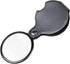 Mini Folding Pocket Magnifier with 10X Loupe 60mm Diameter Magnifying Lens for Reading Newspaper,Book,Magazine,Science Class,Hobby,Jewely,Inspection, Magnifier with Leather Sleeve Black