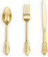 N9R 120 Pcs Gold Plastic Silverware Set, 40 Forks, 40 Spoons, 40 Knives, Disposable Gold Cutlery for Weddings and
