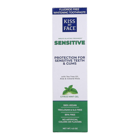 Kiss My Face Fluoride Free Sensitive Toothpaste, 4.5 oz (Pack of 2)