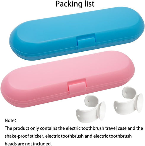 Nincha Plastic Electric Toothbrush Travel Case - 2 Packs for Oral-B Pro Series, Blue & Pink