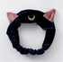 Ziper Cute Cat Usagi Moon Cosmetic Hairband - Shower Headband, Blue