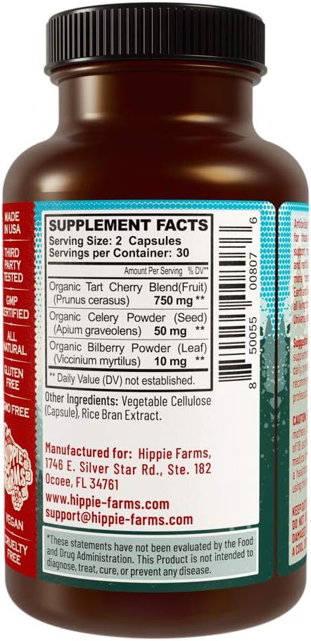 Tart Cherry Capsules & Gummies - Lumberjack Strength Blend (90 Count Capsules, Grown in USA)