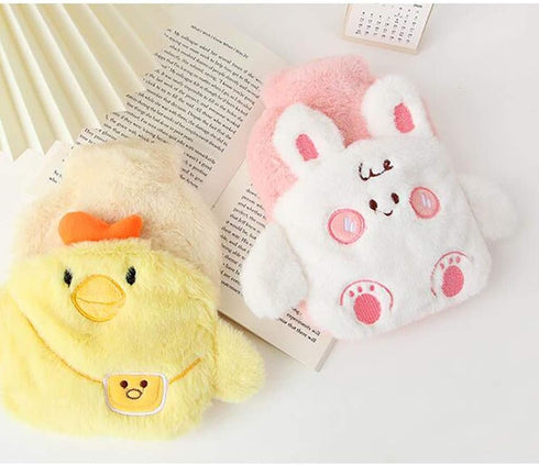 SKUZA 2 5.9 8.6in) Hot Water Bottle,Winter Rubber Hot Water Bottle Rabbit Hot Water Bag with Cute Detachable Fleece