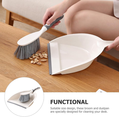 Amosfun Mini Dustpan and Brush Set - Portable Small Broom and Dust Pan for Cleaning Sofa & Countertop
