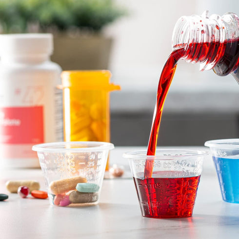 GUSTO 300 Count Plastic Disposable Medicine Measuring Cup for Liquid Medicine, Epoxy, & Pills - Formerly Comfy Package