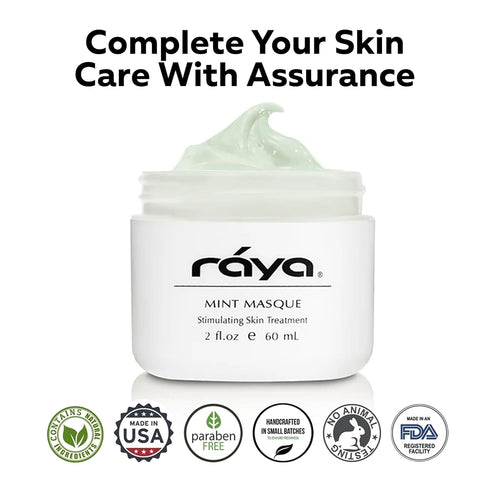 Raya Mint Masque, Cooling Facial Treatment Mask for Oily Skin, 60ml