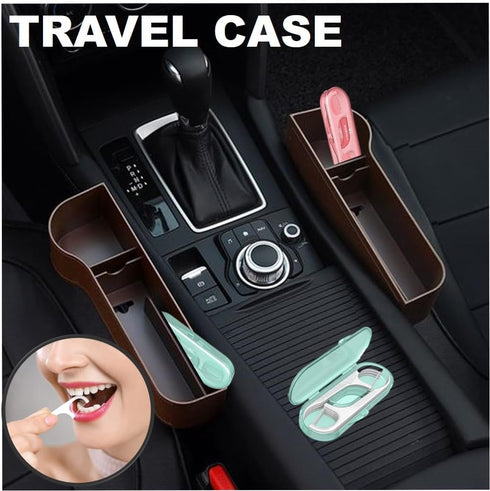 14 Packs Travel Dental Floss Pick Case with 140pcs Premium QUALIALL Toothpick Flossers, Portable