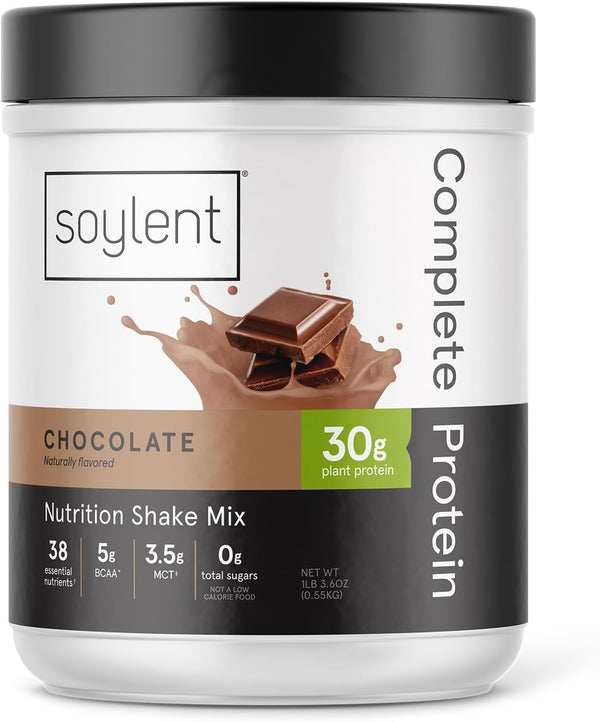 Soylent Complete Protein Powder, Chocolate, 30g Protein Shake for Muscle Growth and Recovery