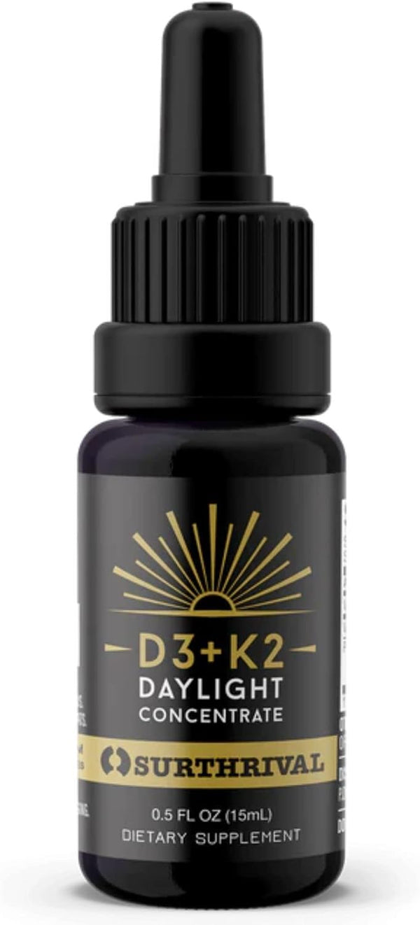 Surthrival Vitamin D3+K2 Daylight Concentrate, 0.5 oz, Approx. 270 Servings, Supports Immune & Bone Health