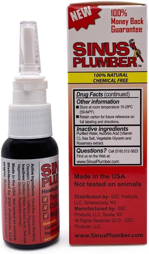 Sinus Plumber Headache Nasal Spray – Headache Relief Formula