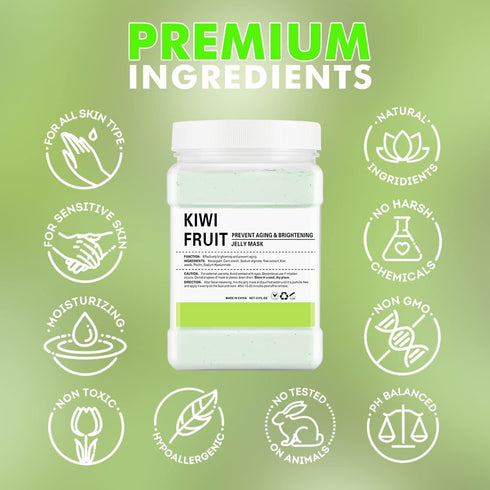 Jelly Mask Powder for Facials, Kiwi Fruit Oil Control, Professional Peel Off Hydro Face Mask Powder, 23 Fl Oz