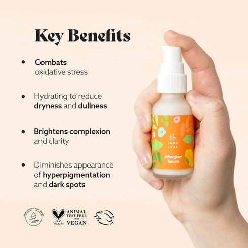 LUMA & LEAF Vitamin C Face Serum, 1 FL Oz Brightening Serum with Jojoba Oil for Uneven Skin Tone
