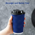 Kindpack 16 oz (90 Set) Disposable Coffee Cups with Lids and Straws - Togo Hot Paper Coffee Cup with Lid To Go