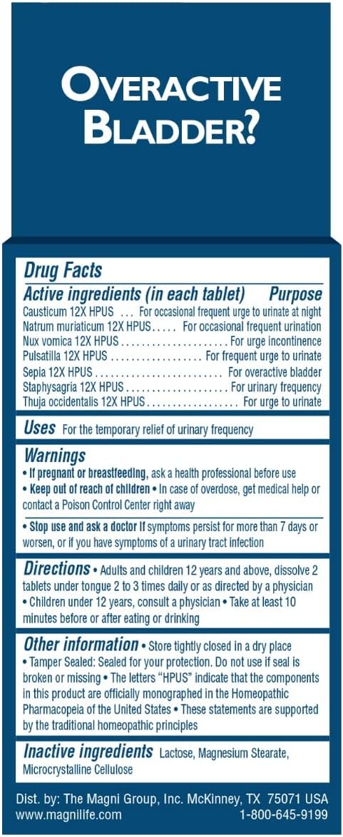 MagniLife Bladder Relief, Fast Acting for Overactive Bladder, 125 Tablets