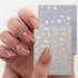 8 Sheets 3D Bronzing Flower Leaf Nail Stickers - Self-Adhesive Gold Silver Rose Gold Floral Leaves for Women