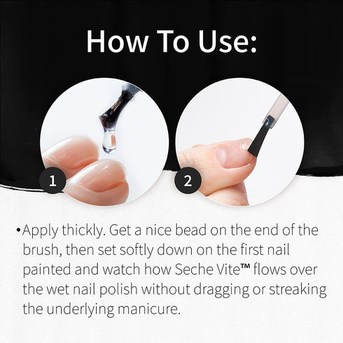 Seche Vite Dry Fast Top Coat Nail Polish, Quick Dry, Clear, 0.5 fl oz