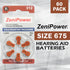 Zinc-Air Hearing Aid Battery Size 312, 60 Batteries