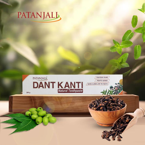 Patanjali Dant Kanti Natural Toothpaste, 200g / 6.76 fl oz, Pack of 5