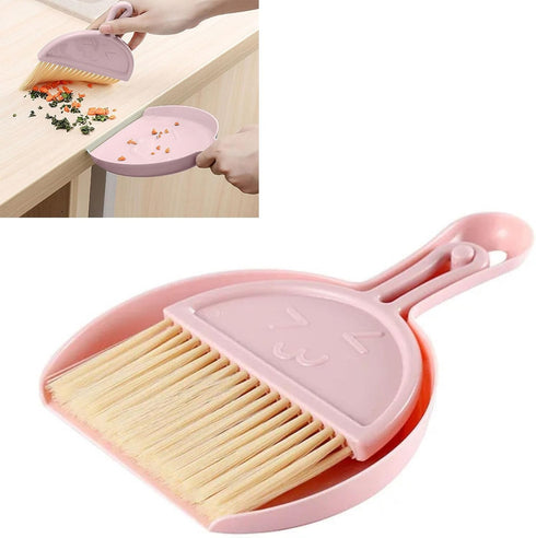 Mimdixy Set, Set Small Broom and Dustpan Mini Dustpan and Brush Broom with Combo Nesting Tiny Cleanings Tool for Desk