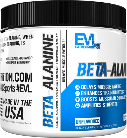 Evlution Nutrition Beta-Alanine, Supports Muscle Endurance, Intense Training, 1.6g Pure Beta-Alanine Per Serving