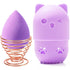 Makeup Sponge Holder, Beauty Sponge Holder + Makeup Blender Travel Case Beauty Sponge Blender Drying Stand & Storage Containers (Pink&Purple)