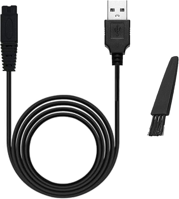 Shaver USB Charging Cord for Microtouch Solo Men's Rechargeable Full Body Hair Trimmer, 31.5 in with 1 Cleaning Brush