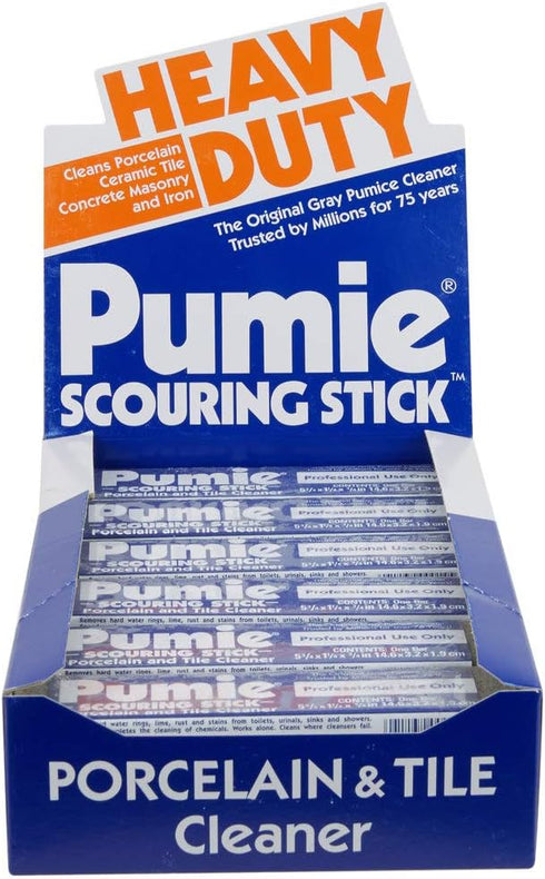 PUMIE Pack of 12 Pumice Stones for Toilet Cleaning, Heavy Duty Scouring Stick for Tough Toilet Stains & Rings