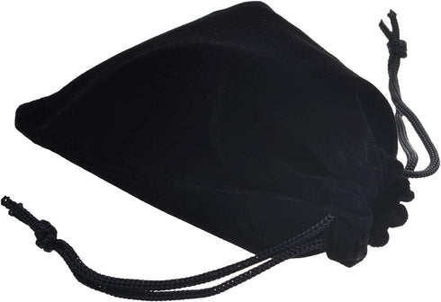 JIAKAI 30pcs Velvet Double Drawstring Cloth Bag - Jewelry Drawstring Pouches for Small Items (Black)