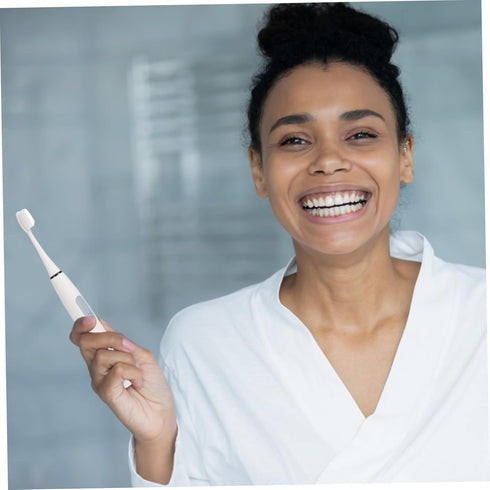 NOLITOY Electric Toothbrush with Replaceable Soft Bristle Heads Ergonomic Adult Oral Care Brush for Stain Removal