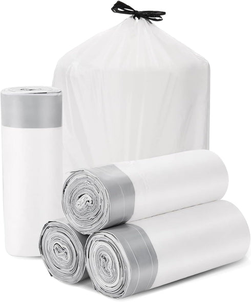 Drawstring Garbage Bags, 8 Gallon Thickened Stretchy, 100 Count for Bathroom, Bedroom, Kitchen, Office, Living Room