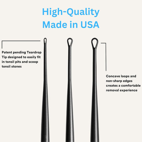Premium Tonsil Stone Removal Kit, Safe Easy Removal, Bioengineer Designed Tools Made in USA, Blue