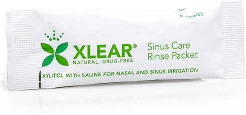 Packets 50 Count (Pack 2) Xlear Natural Xylitol Sinus Rinse Refill, Neti Pot Saline - Nose Cleaner for Fast Pressure