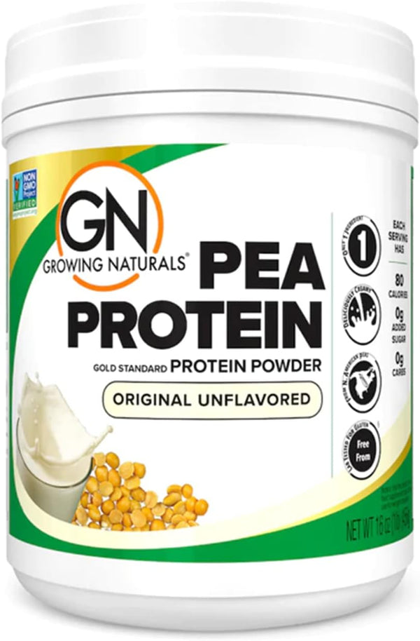 Raw Pea Protein Powder, Vegan Plant Based, Low-Carb, Low-Sugar, Original Unflavored, 1 Pound (Pack of 1)