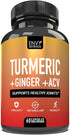 Turmeric & Ginger Supplement Capsules with Apple Cider Vinegar - 60 Caps for Enhanced Immunity & Metabolism Support