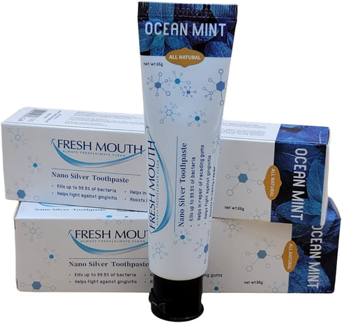 FRESH MOUTH Nano Silver Toothpaste, Ocean Mint, 65g