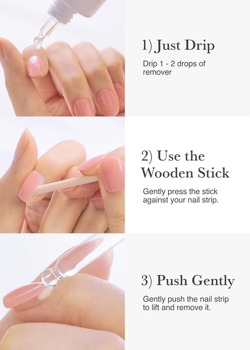 ohora Easy Peel Remover - Semi-Cured Gel Nail Strip Remover with Hygienic Dropper, Vegan, Cruelty-Free