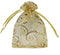 100pcs Sheer Organza Favor Bags, Rattan Print Gift Bags for Wedding Baby Shower, 3x4 inch, Gold