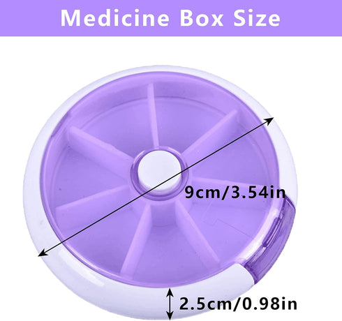 INVODA Weekly Pill Organizer - 7 Day 3 Times Medicine Dispenser with Push Button Rotate Pill Planner